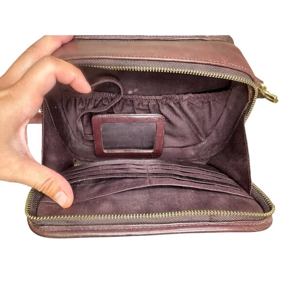 Etienne Aigner Small Crossbody Handbag Leather Brown Messenger Multi Pockets 90s - Picture 6 of 16